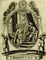 Picture 190 of 291 from Fasti Mariani cum illustrium diuorum imaginib. & elogijs prope DC. in singulos anni menses diésq SS. natales distributis (1630), leaf 406