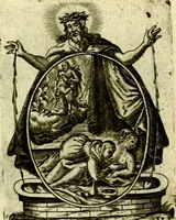 An illustration from Fasti Mariani cum illustrium diuorum imaginib. & elogijs prope DC. in singulos anni menses diésq SS. natales distributis (1630)