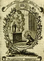 Picture 196 of 291 from Fasti Mariani cum illustrium diuorum imaginib. & elogijs prope DC. in singulos anni menses diésq SS. natales distributis (1630), leaf 418