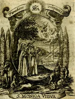 Picture 204 of 291 from Fasti Mariani cum illustrium diuorum imaginib. & elogijs prope DC. in singulos anni menses diésq SS. natales distributis (1630), leaf 436