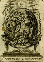 Picture 205 of 291 from Fasti Mariani cum illustrium diuorum imaginib. & elogijs prope DC. in singulos anni menses diésq SS. natales distributis (1630), leaf 438