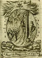 An illustration from Fasti Mariani cum illustrium diuorum imaginib. & elogijs prope DC. in singulos anni menses diésq SS. natales distributis (1630)