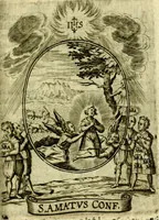 Picture 210 of 291 from Fasti Mariani cum illustrium diuorum imaginib. & elogijs prope DC. in singulos anni menses diésq SS. natales distributis (1630), leaf 448