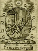 An illustration from Fasti Mariani cum illustrium diuorum imaginib. & elogijs prope DC. in singulos anni menses diésq SS. natales distributis (1630)