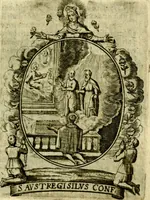 An illustration from Fasti Mariani cum illustrium diuorum imaginib. & elogijs prope DC. in singulos anni menses diésq SS. natales distributis (1630)