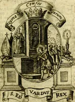 Picture 18 of 291 from Fasti Mariani cum illustrium diuorum imaginib. & elogijs prope DC. in singulos anni menses diésq SS. natales distributis (1630), leaf 50