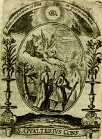 An illustration from Fasti Mariani cum illustrium diuorum imaginib. & elogijs prope DC. in singulos anni menses diésq SS. natales distributis (1630)