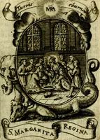 An illustration from Fasti Mariani cum illustrium diuorum imaginib. & elogijs prope DC. in singulos anni menses diésq SS. natales distributis (1630)