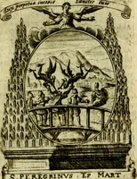 Picture 261 of 291 from Fasti Mariani cum illustrium diuorum imaginib. & elogijs prope DC. in singulos anni menses diésq SS. natales distributis (1630), leaf 554