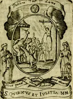 Picture 268 of 291 from Fasti Mariani cum illustrium diuorum imaginib. & elogijs prope DC. in singulos anni menses diésq SS. natales distributis (1630), leaf 568