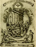 Picture 278 of 291 from Fasti Mariani cum illustrium diuorum imaginib. & elogijs prope DC. in singulos anni menses diésq SS. natales distributis (1630), leaf 588