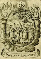 Picture 282 of 291 from Fasti Mariani cum illustrium diuorum imaginib. & elogijs prope DC. in singulos anni menses diésq SS. natales distributis (1630), leaf 596