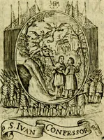 Picture 285 of 291 from Fasti Mariani cum illustrium diuorum imaginib. & elogijs prope DC. in singulos anni menses diésq SS. natales distributis (1630), leaf 602