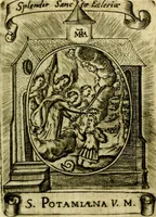 Picture 289 of 291 from Fasti Mariani cum illustrium diuorum imaginib. & elogijs prope DC. in singulos anni menses diésq SS. natales distributis (1630), leaf 610