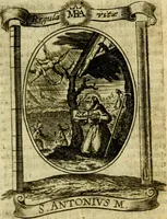 Picture 34 of 291 from Fasti Mariani cum illustrium diuorum imaginib. & elogijs prope DC. in singulos anni menses diésq SS. natales distributis (1630), leaf 82