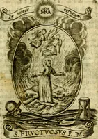 An illustration from Fasti Mariani cum illustrium diuorum imaginib. & elogijs prope DC. in singulos anni menses diésq SS. natales distributis (1630)