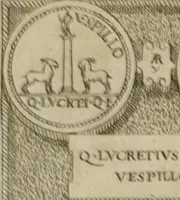 An illustration from Fastos magistratvvm et trivmphorvm Romanorvm ab vrbe condita ad Avgvsti obitvm, ex antiqvis tam nvmismatvm qvam marmorvm monvmentis restitvtos (1566)