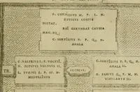 An illustration from Fastos magistratvvm et trivmphorvm Romanorvm ab vrbe condita ad Avgvsti obitvm, ex antiqvis tam nvmismatvm qvam marmorvm monvmentis restitvtos (1566)