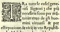 An illustration from Fatiche comiche di Domenico Bruni, detto Fuluio, comico di Madama serenissima principessa di Piemonte : parte prima (1623)