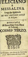 Picture 2 of 5 from Feliciano e Messalina : tragedia spirituale (1677), leaf 3