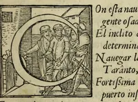 An illustration from Felicissima victoria concedida del cielo al señor don Iuan d'Austria en el golfo de Lepánto de la poderosa armada Othomana : en el año de nuestra saluacion de 1572 (1578)