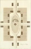 Picture 49 of 55 from Ferme ornée, or, Rural improvements : a series of domestic and ornamental designs, suited to parks, plantations, rides, walks, rivers, farms, &c. : consisting of fences, paddock houses, a bath, a dog-kennel, pavilions, farm-yards, fishing-houses, sporting-boxes, shooting-lodges, single and double cottages, &c. : calculated for landscape and picturesque effects (1796), leaf 88