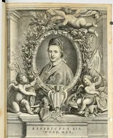 An illustration from Festa Accademica di lettere, e d'armi per la glorisa esaltazione al trono pontificio della santita di nostro signore Benedetto XIV ed alla medesima consecrata (1740)