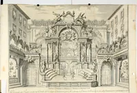 An illustration from Festa Accademica di lettere, e d'armi per la glorisa esaltazione al trono pontificio della santita di nostro signore Benedetto XIV ed alla medesima consecrata (1740)