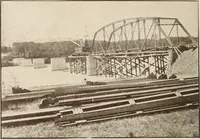 An illustration from A few facts about the city of Saskatoon : something of its past, present and prospects for the future, a city of opportunities. A railway centre. The hub of the great hard wheat area of Central Saskatchewan (1907)