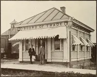 An illustration from A few facts about the city of Saskatoon : something of its past, present and prospects for the future, a city of opportunities. A railway centre. The hub of the great hard wheat area of Central Saskatchewan (1907)