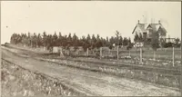 An illustration from A few facts about the city of Saskatoon : something of its past, present and prospects for the future, a city of opportunities. A railway centre. The hub of the great hard wheat area of Central Saskatchewan (1907)