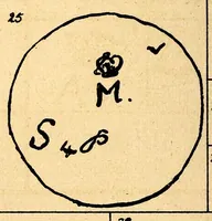An illustration from Führer für sammler von Porzellan und Fayence, Steinzeug, Steingut usw : Vollständiges Verzeichnis der auf älterem Porzellan, Fayence, Steingut usw. befindlichen Marken (1919)