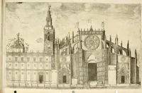 An illustration from Fiestas de la S. Iglesia Metropolitana, y Patriarcal de Sevilla : al nuevo culto del señor rey S. Fernando el Tercero de Castilla y de Leon : concedido a todas las iglesias de España, por la santidad de nuestro beatissimo padre Clemente X ... (1672)