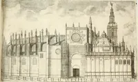An illustration from Fiestas de la S. Iglesia Metropolitana, y Patriarcal de Sevilla : al nuevo culto del señor rey S. Fernando el Tercero de Castilla y de Leon : concedido a todas las iglesias de España, por la santidad de nuestro beatissimo padre Clemente X ... (1672)