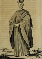 An illustration from Figures des differents habits des chanoines reguliers en ce siecle : auec vn discours sur les habits anciens et modernes de chanoines tant seculiers, que reguliers (1666)