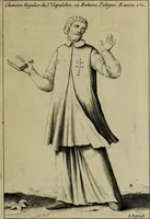 An illustration from Figures des differents habits des chanoines reguliers en ce siecle : auec vn discours sur les habits anciens et modernes de chanoines tant seculiers, que reguliers (1666)