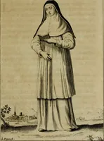 An illustration from Figures des differents habits des chanoines reguliers en ce siecle : auec vn discours sur les habits anciens et modernes de chanoines tant seculiers, que reguliers (1666)