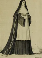 An illustration from Figures des differents habits des chanoines reguliers en ce siecle : auec vn discours sur les habits anciens et modernes de chanoines tant seculiers, que reguliers (1666)