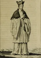 An illustration from Figures des differents habits des chanoines reguliers en ce siecle : auec vn discours sur les habits anciens et modernes de chanoines tant seculiers, que reguliers (1666)