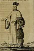 An illustration from Figures des differents habits des chanoines reguliers en ce siecle : auec vn discours sur les habits anciens et modernes de chanoines tant seculiers, que reguliers (1666)