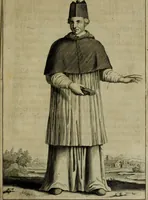 An illustration from Figures des differents habits des chanoines reguliers en ce siecle : auec vn discours sur les habits anciens et modernes de chanoines tant seculiers, que reguliers (1666)