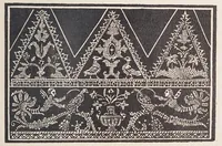 An illustration from Fiori di ricami : nuovamente posti in luce : ne i quali sono varii et diversi disegni di lavori come merli, bavari, manichetti & altre sorte di opere che al presente sono in usu, utilissimo ad ogni stato di donne. (1921)