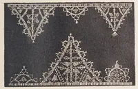 An illustration from Fiori di ricami : nuovamente posti in luce : ne i quali sono varii et diversi disegni di lavori come merli, bavari, manichetti & altre sorte di opere che al presente sono in usu, utilissimo ad ogni stato di donne. (1921)