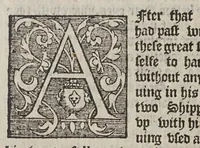 An illustration from The first booke of the historie of the discouerie and conquest of the East Indias, enterprised by the Portingales, in their daungerous nauigations, in the time of King Don Iohn, the second of that name. : VVhich historie conteineth much varietie of matter, very profitable for all Nauigators, and not vnpleasaunt to the Readers. (1582)