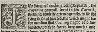 An illustration from The first booke of the historie of the discouerie and conquest of the East Indias, enterprised by the Portingales, in their daungerous nauigations, in the time of King Don Iohn, the second of that name. : VVhich historie conteineth much varietie of matter, very profitable for all Nauigators, and not vnpleasaunt to the Readers. (1582)