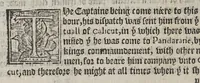 An illustration from The first booke of the historie of the discouerie and conquest of the East Indias, enterprised by the Portingales, in their daungerous nauigations, in the time of King Don Iohn, the second of that name. : VVhich historie conteineth much varietie of matter, very profitable for all Nauigators, and not vnpleasaunt to the Readers. (1582)
