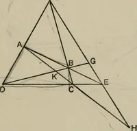 An illustration from A first course in projective geometry (1913)