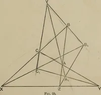 An illustration from A first course in projective geometry (1913)