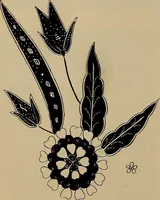 An illustration from First lessons in batik; a handbook in batik, tie-dyeing and all pattern dyeing (1921)