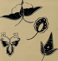 An illustration from First lessons in batik; a handbook in batik, tie-dyeing and all pattern dyeing (1921)
